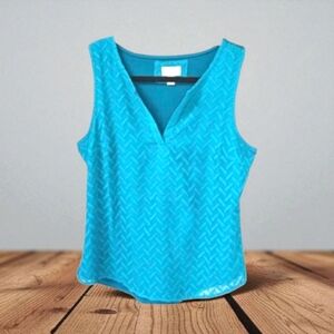 MARKET & SPRUCE Women's NEW Turquoise Geometric Print Sleeveless Tank Top S
